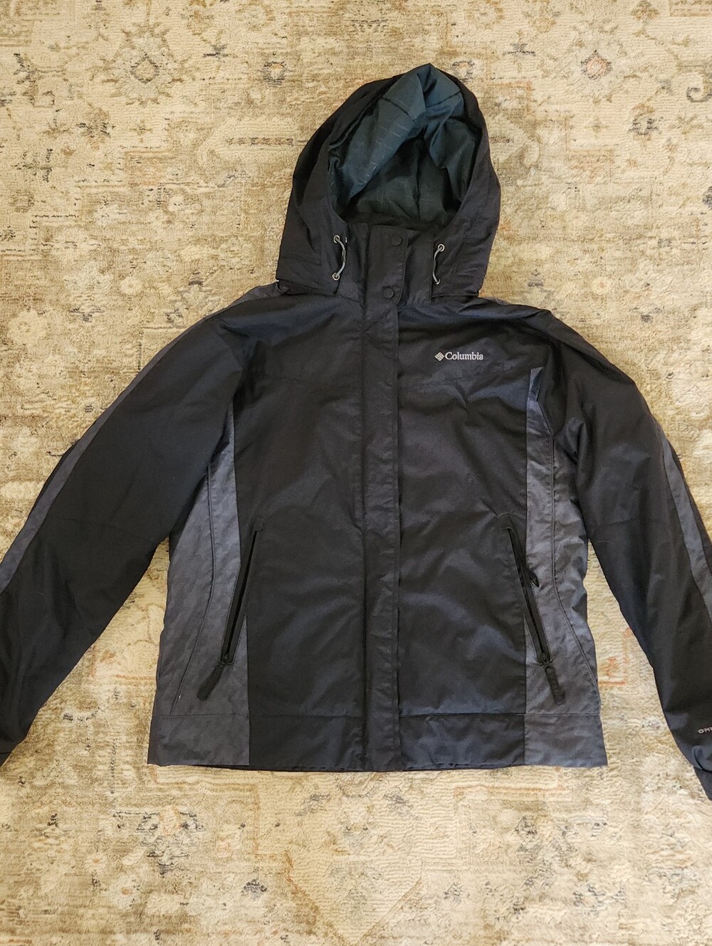 Columbia Omni-Shield Ski Winter Snow Coat Graphite Black Gray L